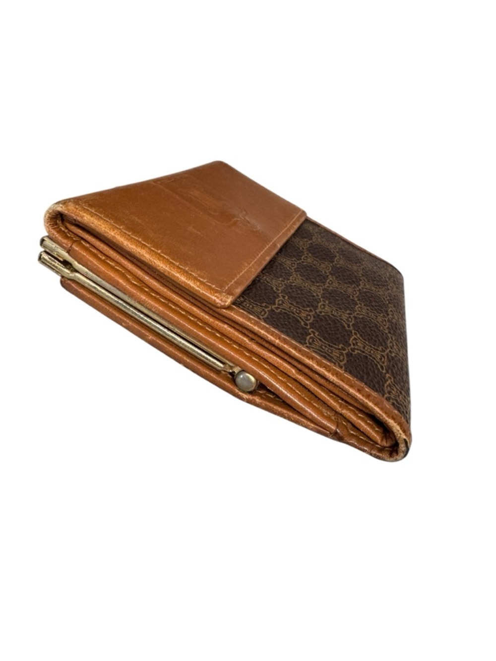 Celine Embossed Triomphe Bifold Wallet in Brown/Tan - Picture 3 of 8